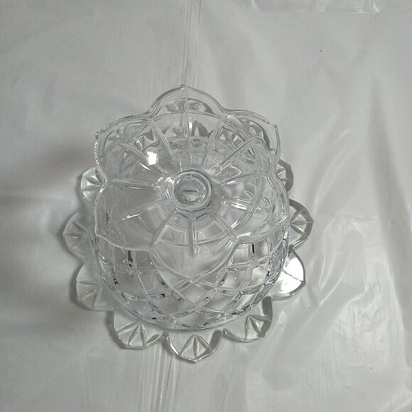 Clear glass pedestal bowl floral * - Picture 5 of 6